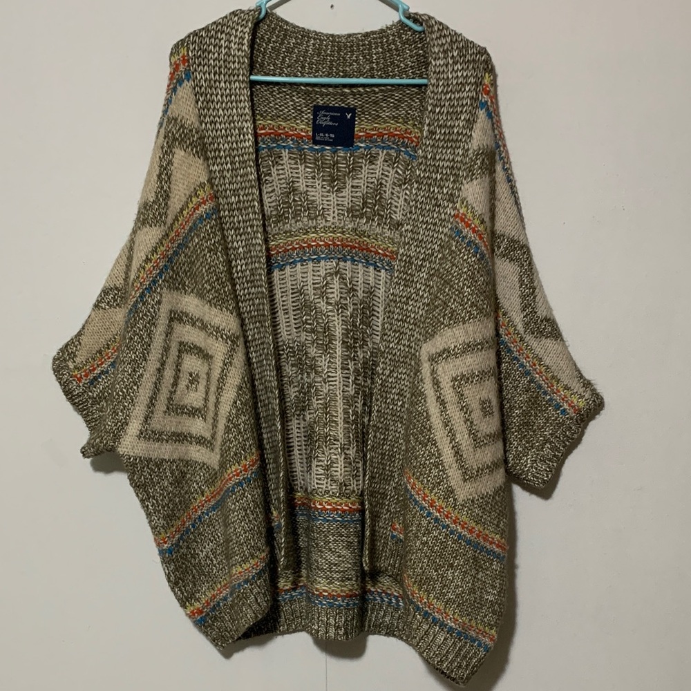 American Eagle Outfitters Geometric Patterned Knit Cardigan